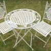 Maribelle Folding Garden Patio Furniture Set Round Table And Two Square Chairs