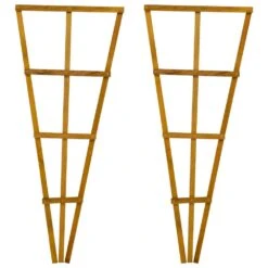 Woodside 1.2m Wooden Garden Fan Trellis, Climbing Plant/Flower Support- 2 Pack -ALA Garden Shop 0HJHMUZNUMN