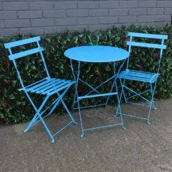 Woodside Aylsham Outdoor Garden Patio Folding Table & Chair Bistro Set 6 Colours -ALA Garden Shop 0JDZZ1KGTE3