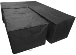 Woodside Black L Shape Outdoor Dining Waterproof Patio Set Cover Rattan -ALA Garden Shop 0P0TTP1F3XJ