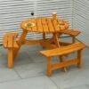 Maribelle 6 Seater Round Wooden Garden/Pub Bench - STAINED -ALA Garden Shop 1HXKK1LOHUI