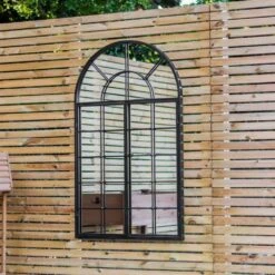 Woodside Balham XL Decorative Arched Outdoor Garden Mirror, H: 115cm X W: 70cm -ALA Garden Shop 1IP5ZUGDHYJ