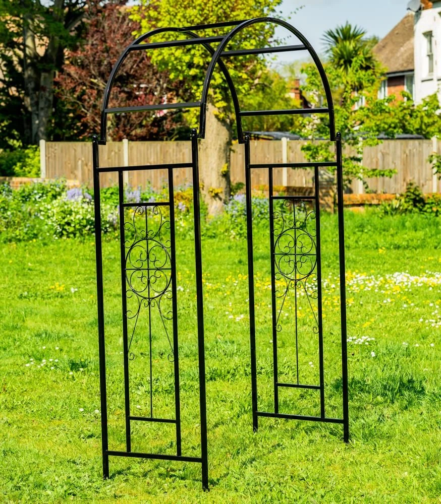 Woodside Northwold Metal Garden Arch, Traditional Decorative Archway For Paths/Entrances 3 Woodside Northwold Metal Garden Arch, Traditional Decorative Archway For Paths/Entrances