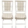 Woodside Ostend 2 X Square Folding Metal Garden Patio Dining Chairs Outdoor Furniture