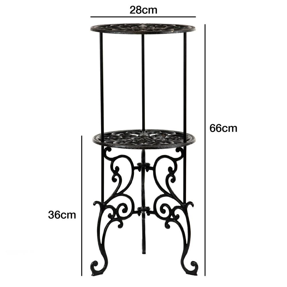 Woodside Heavy Duty Cast Iron Indoor/Outdoor Two Tier Plant Pot Display Stand 7 Woodside Heavy Duty Cast Iron Indoor/Outdoor Two Tier Plant Pot Display Stand - Image 5