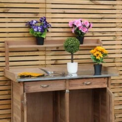 Woodside Fritton Potting/Planting Bench With Cabinet, DIY Workstation Table -ALA Garden Shop 2N0DHHJ00OD