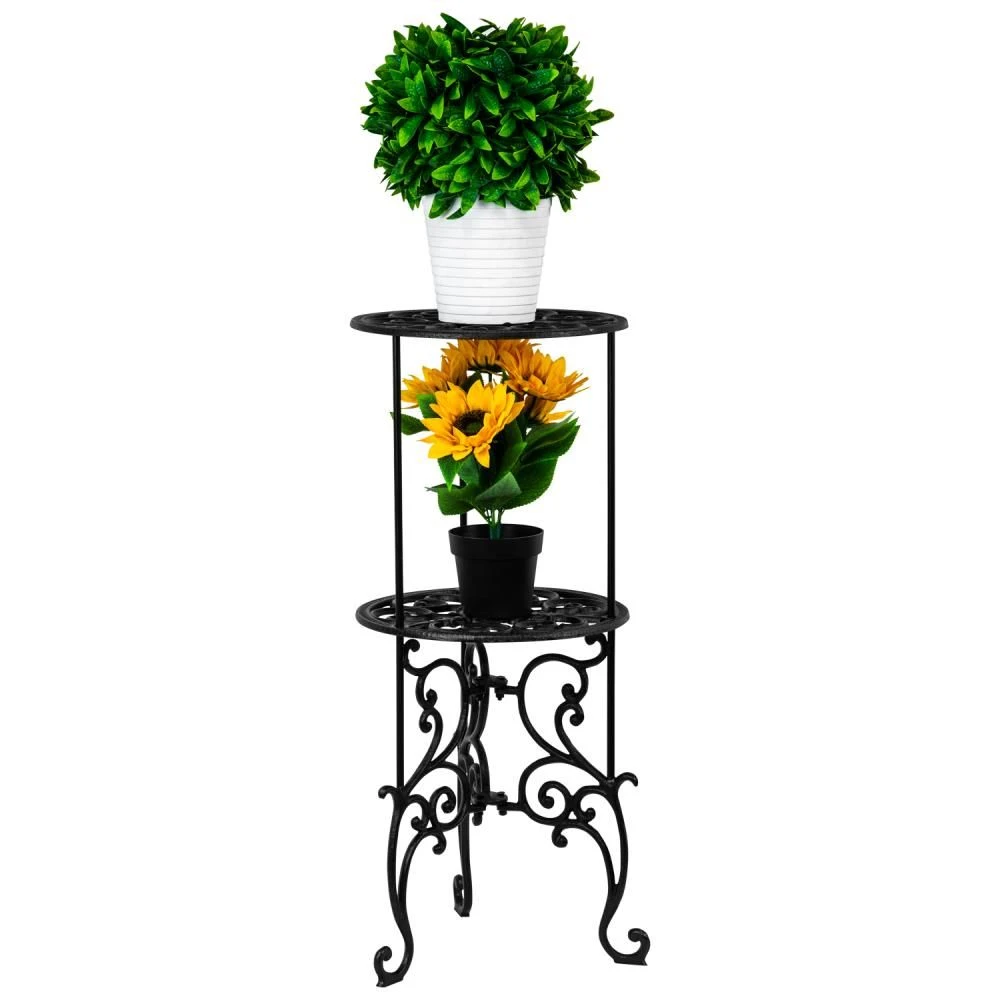 Woodside Heavy Duty Cast Iron Indoor/Outdoor Two Tier Plant Pot Display Stand 5 Woodside Heavy Duty Cast Iron Indoor/Outdoor Two Tier Plant Pot Display Stand - Image 3