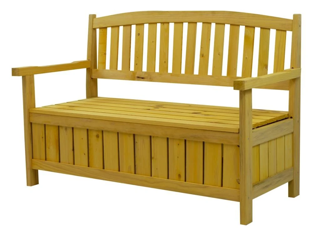 Woodside Hunsett 2 Seater Garden Patio Bench, Outdoor Wooden Loveseat With Storage 6 Woodside Hunsett 2 Seater Garden Patio Bench, Outdoor Wooden Loveseat With Storage - Image 4