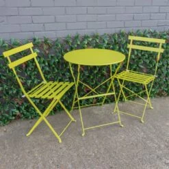 Woodside Aylsham Outdoor Garden Patio Folding Table & Chair Bistro Set 6 Colours -ALA Garden Shop 3FYSE2ITWGX