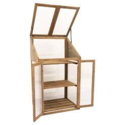 Woodside Transparent Wooden Cold Frame Growhouse/Polycarbonate Greenhouse -ALA Garden Shop 3MZ5BCLFFPM