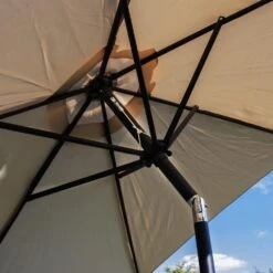Woodside Large 2.7m Garden Parasol Umbrella With Winding Crank & Tilt Coffee -ALA Garden Shop 420MEYZLVZ1