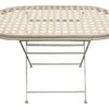 Woodside Ostend Oval Folding Metal Garden Patio Dining Table Outdoor Furniture