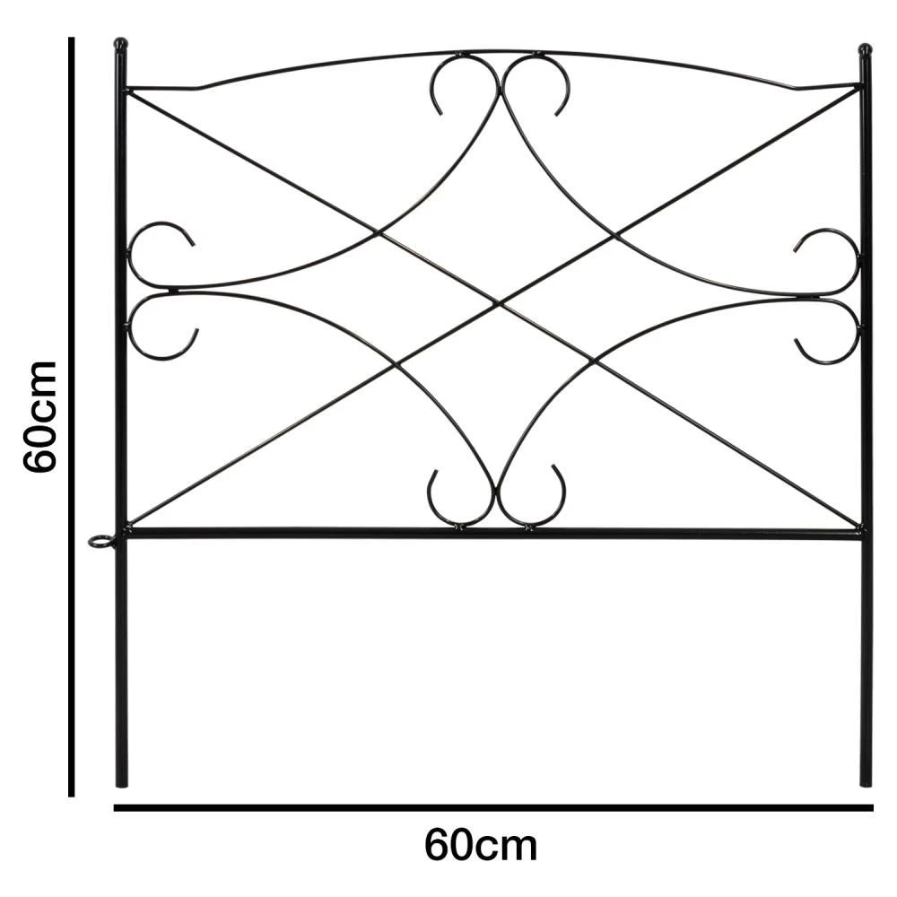 Woodside Hanworth Metal Garden Border Edging, Outdoor Lawn Fencing, 2.4m Total Length, Pack Of 4 7 Woodside Hanworth Metal Garden Border Edging, Outdoor Lawn Fencing, 2.4m Total Length, Pack Of 4 - Image 5
