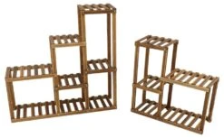 Woodside Bradwell Carbonized 5 Tier Corner Wooden Plant Display Stand Flower Rack 10 Woodside Bradwell Carbonized 5 Tier Corner Wooden Plant Display Stand Flower Rack -ALA Garden Shop BSQA10I4J4S