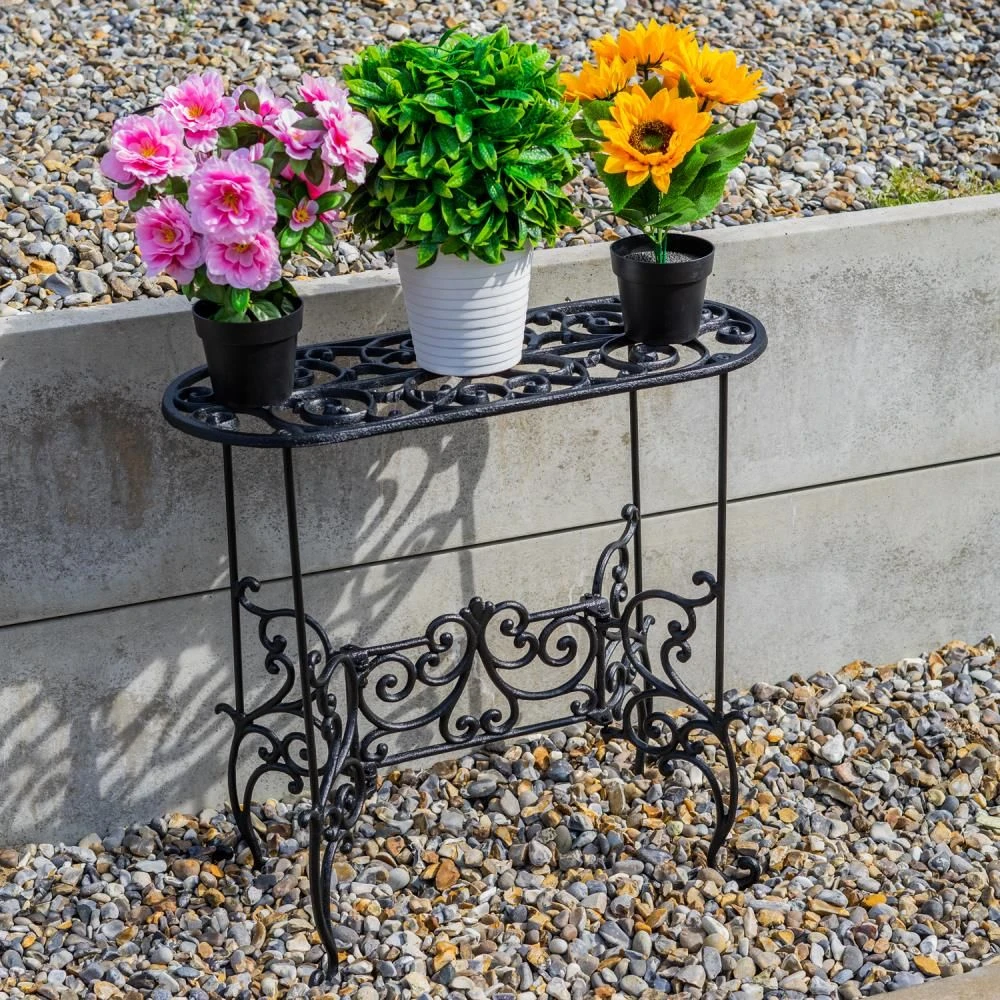 Woodside Heavy Duty Cast Iron Indoor/Outdoor XL Plant Pot Display Stand 4 Woodside Heavy Duty Cast Iron Indoor/Outdoor XL Plant Pot Display Stand - Image 2