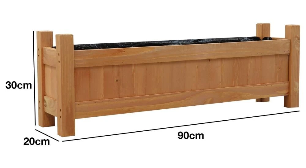 Woodside Aldeby Wooden Garden Trough Planter/Flower Container Box, Pack Of 2 4 Woodside Aldeby Wooden Garden Trough Planter/Flower Container Box, Pack Of 2 - Image 3