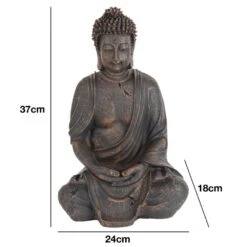 Woodside 37cm Tall Indoor/Outdoor Meditating Buddha Statue Decoration Statuary Décor Ornament -ALA Garden Shop CCWHSI3NBZM