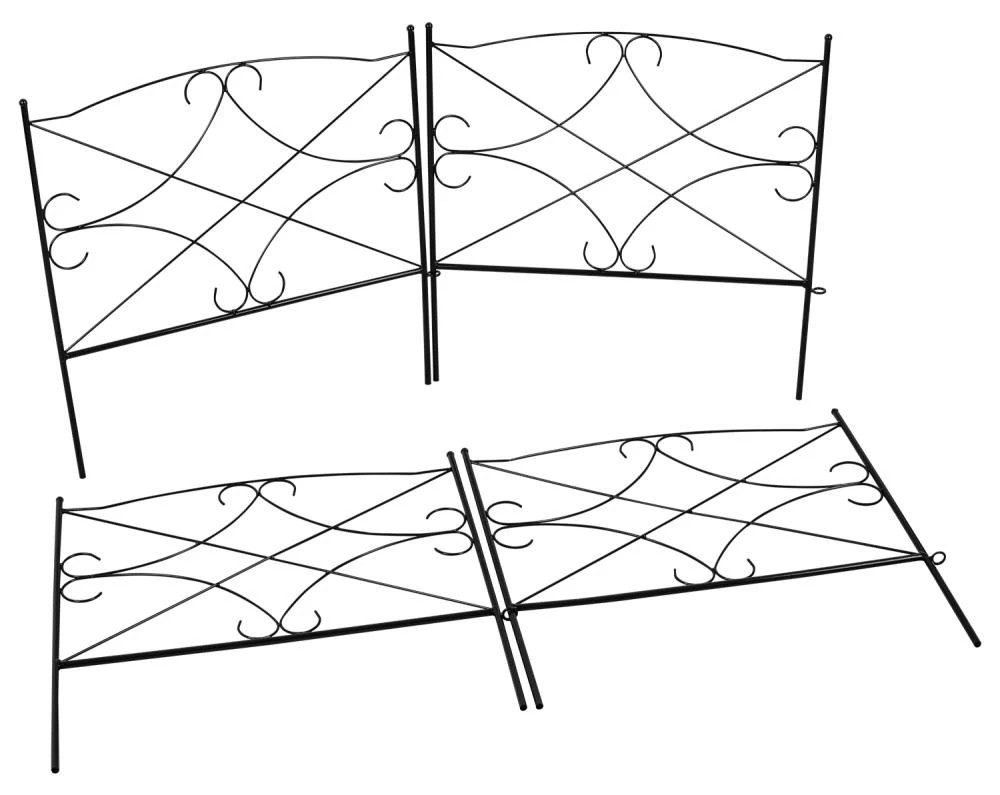 Woodside Hanworth Metal Garden Border Edging, Outdoor Lawn Fencing, 2.4m Total Length, Pack Of 4 3 Woodside Hanworth Metal Garden Border Edging, Outdoor Lawn Fencing, 2.4m Total Length, Pack Of 4