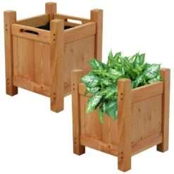 Woodside Aldeby Wooden Garden Planter/Flower Pot Container Box, Pack Of 2 -ALA Garden Shop CQ2VF5TVFFO