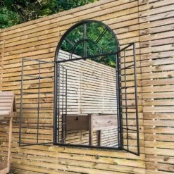 Woodside Balham XL Decorative Arched Outdoor Garden Mirror, H: 115cm X W: 70cm -ALA Garden Shop CVNHGEC032M