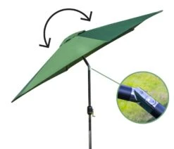 Woodside Large 2.7m Garden Parasol Umbrella With Winding Crank & Tilt Green -ALA Garden Shop CWFB0DNAQZ4