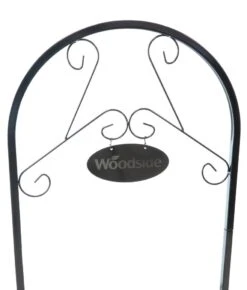 Woodside Hanging Coconut Flower Basket Planter Stand With Garden Welcome Sign -ALA Garden Shop CXXESXOQ0YW