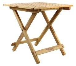 Woodside Belford Folding Walnut Wood Table -ALA Garden Shop CZV5IHQHPLR