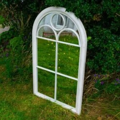 Woodside Oxshott XL Decorative Arched Outdoor Garden Mirror, W: 60cm X H: 100cm -ALA Garden Shop DCEYGNG2NLD