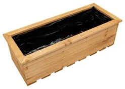 Woodside Reedham Stained Wooden Garden Trough Planter/Flower Trough Box, 95 Litres -ALA Garden Shop DFLK10DDBX2
