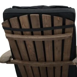 Woodside Luxury Outdoor Padded Seat & Back Cushion For Garden Adirondack Chair - BLACK -ALA Garden Shop DZEMOWNBPBM