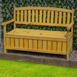 Woodside Hunsett 2 Seater Garden Patio Bench, Outdoor Wooden Loveseat With Storage 13 Woodside Hunsett 2 Seater Garden Patio Bench, Outdoor Wooden Loveseat With Storage -ALA Garden Shop EV5DEJ3R021