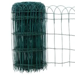 Woodside 0.65m X 25m Green Garden Metal PVC Coated Wire Border Fencing