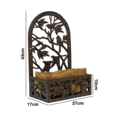 Woodside Cast Iron Wall Mounted Planter With Coco Liner - Design D 13 Woodside Cast Iron Wall Mounted Planter With Coco Liner - Design D -ALA Garden Shop FUG1SBFY533