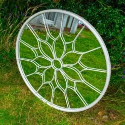 Woodside Yalding Decorative Round Outdoor Garden Mirror, Dia: 80cm -ALA Garden Shop GKBRYT1414T