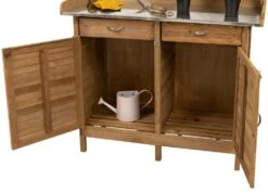 Woodside Fritton Potting/Planting Bench With Cabinet, DIY Workstation Table -ALA Garden Shop HF1IBFETNC1