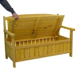 Woodside Hunsett 2 Seater Garden Patio Bench, Outdoor Wooden Loveseat With Storage 16 Woodside Hunsett 2 Seater Garden Patio Bench, Outdoor Wooden Loveseat With Storage -ALA Garden Shop HG42JV5IZER