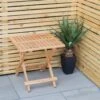 Woodside Belford Folding Walnut Wood Table -ALA Garden Shop HKUXFMFC1L4