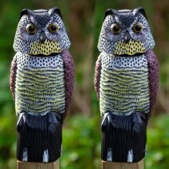 2 X Woodside Large Realistic Bird/Pigeon/Crow Owl Decoy With Rotating Head