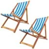 Woodside Traditional Folding Beach/Garden Wooden Deck Chair Seaside Lounger Light Blue & White X 2 1 Woodside Traditional Folding Beach/Garden Wooden Deck Chair Seaside Lounger Light Blue & White X 2 -ALA Garden Shop ICWDQUMJXEG