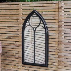 Woodside Falmer XL Decorative Arched Outdoor Garden Mirror, H: 112cm X W: 61cm -ALA Garden Shop IGWMPI3YBGR