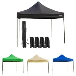 Woodside 3x3m Fully Waterproof, Heavy Duty Pop Up Gazebo + Carry Bag & Sand Bags -ALA Garden Shop INFIPPSN0JR