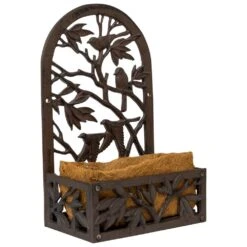 Woodside Cast Iron Wall Mounted Planter With Coco Liner - Design D 11 Woodside Cast Iron Wall Mounted Planter With Coco Liner - Design D -ALA Garden Shop IZQSKUZEKRP