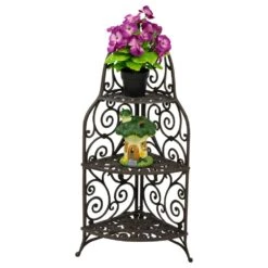 Woodside 3 Tier Cast Iron Indoor/Outdoor Heavy Duty Garden Plant & Flower Stand 9 Woodside 3 Tier Cast Iron Indoor/Outdoor Heavy Duty Garden Plant & Flower Stand -ALA Garden Shop J5GO131G5CG