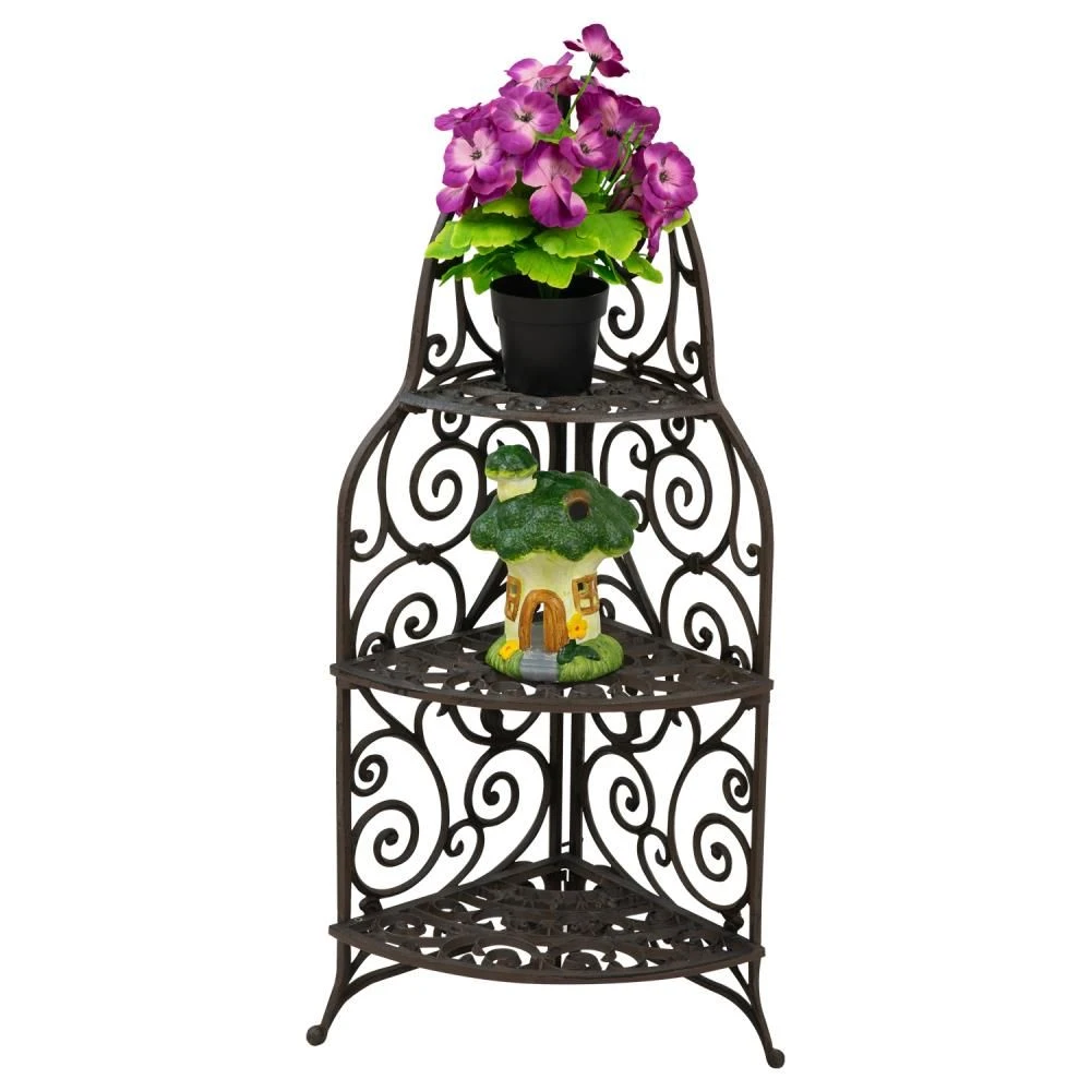 Woodside 3 Tier Cast Iron Indoor/Outdoor Heavy Duty Garden Plant & Flower Stand 5 Woodside 3 Tier Cast Iron Indoor/Outdoor Heavy Duty Garden Plant & Flower Stand - Image 3