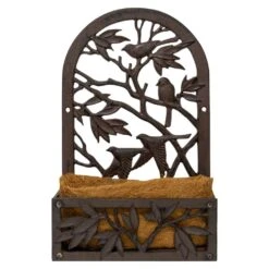 Woodside Cast Iron Wall Mounted Planter With Coco Liner - Design D 12 Woodside Cast Iron Wall Mounted Planter With Coco Liner - Design D -ALA Garden Shop JCH4ACEZRIK
