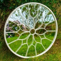 Woodside Yalding Decorative Round Outdoor Garden Mirror, Dia: 80cm -ALA Garden Shop JET4RWY4PQD