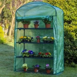 Woodside Large 4 Tier Garden Greenhouse/Growhouse With Reinforced Cover -ALA Garden Shop JSJGMMZVNAQ
