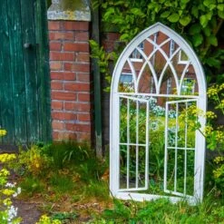 Woodside Truro XL Decorative Arched Outdoor Garden Mirror, W: 64cm X H: 117.5cm -ALA Garden Shop KF1MANZP0GE