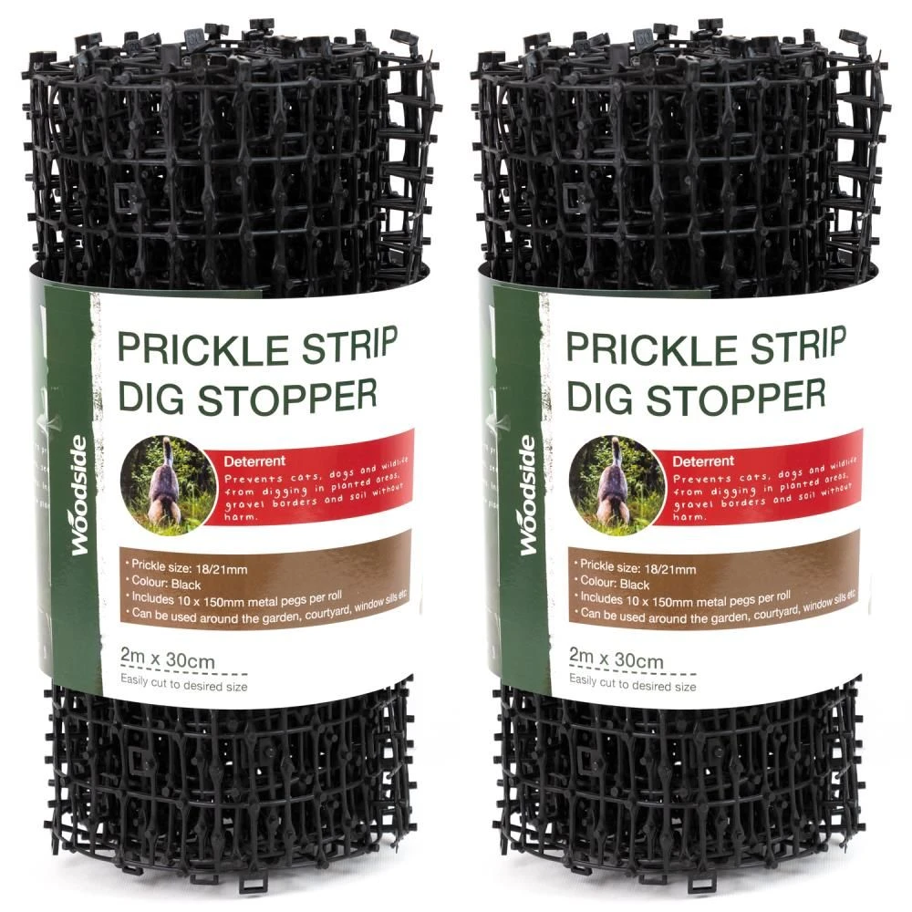 Woodside Prickle Strip Dig Stopper, Anti Dog & Cat Scat Mat, Garden Animal Scarer X 2 2 Woodside Prickle Strip Dig Stopper, Anti Dog & Cat Scat Mat, Garden Animal Scarer X 2