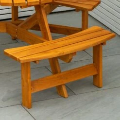 Maribelle 6 Seater Round Wooden Garden/Pub Bench - STAINED -ALA Garden Shop KLIE4CL5KV4